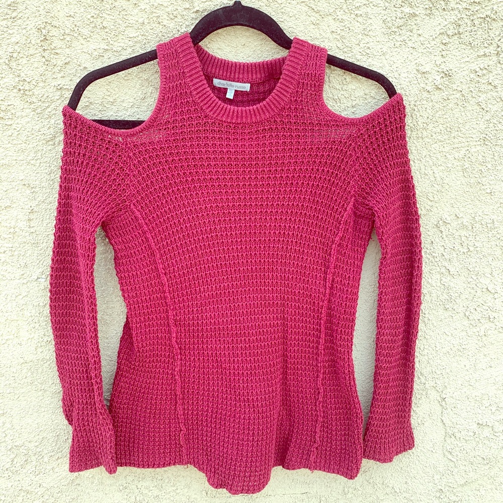Charlotte Russe shoulderless knit sweater XS